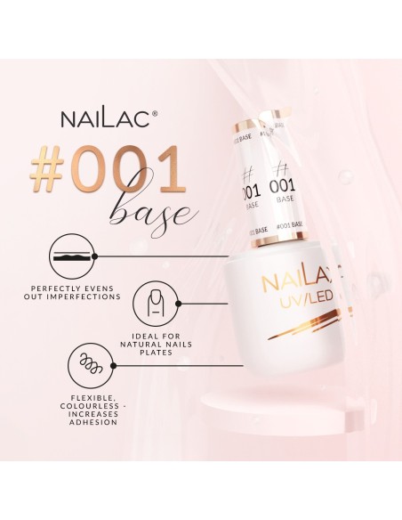#001 Hybrid base coat NaiLac 7ml - 2 - All Gel Polish Colours - NaiLac -