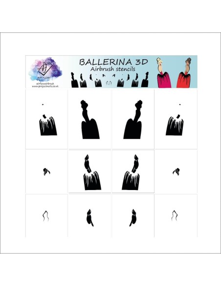 Ballerina 3D - Stencil - 1 - Airbrush Stencils - 