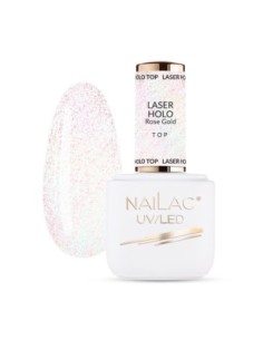 Hybrid top coat Laser Holo Top Rose Gold NaiLac 7ml - 1 - Categories -