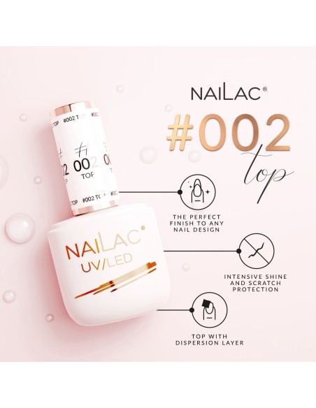 #002 Hybrid top coat NaiLac 7ml - 2 - All Gel Polish Colours - NaiLac -