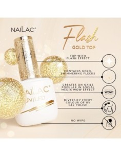 Hybrid top coat Flash Gold Top 7ml NaiLac - 1 - Categories -