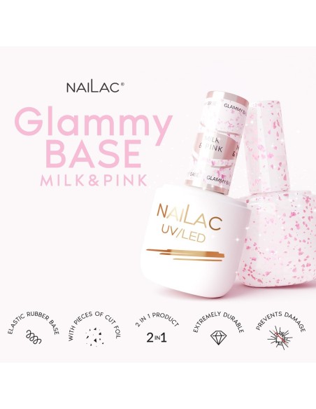 Glammy Rubber Base Milk&Pink NaiLac 7ml - 3 - Glammy Rubber Bases - 