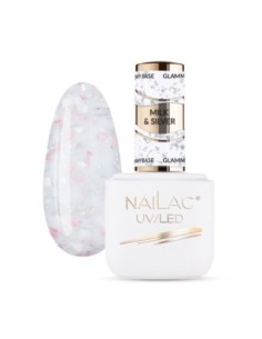 Glammy Rubber Base Milk&Silver NaiLac  7ml - 1 - Glammy Rubber Bases -