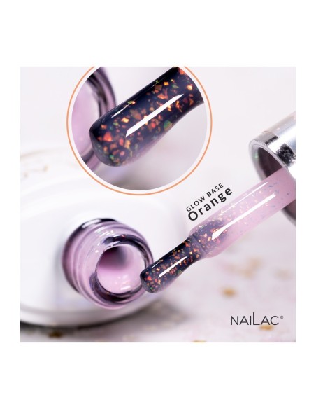 Rubber Base Glow Orange NaiLac 7ml - 3 - Glow Rubber Bases - 