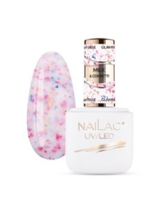 Glammy Rubber Base Milk&Confetti NaiLac 7ml - 1 - Glammy Rubber Bases -