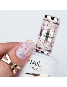 Glammy Rubber Base Milk&Confetti NaiLac 7ml - 1 - Glammy Rubber Bases -  2