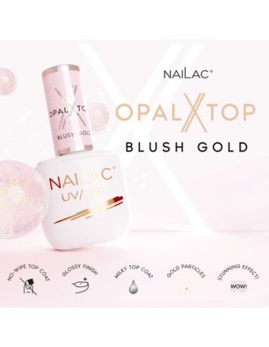Hybrid top coat OpalX Top Blush Gold NaiLac 7ml - 11 - Tops and Bases - NaiLac -