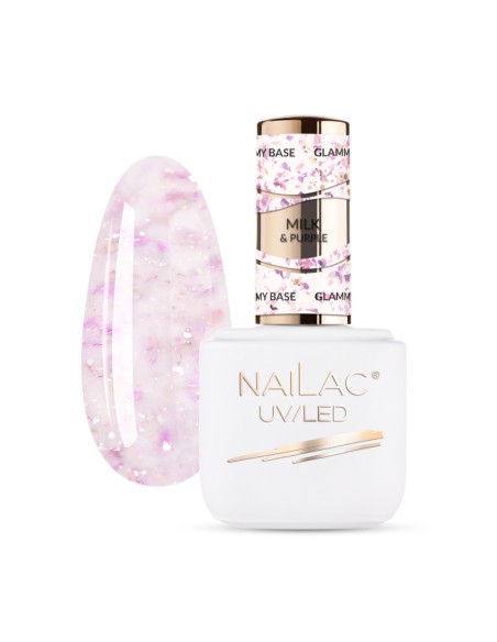 Glammy Rubber Base Milk&Purple NaiLac 7ml