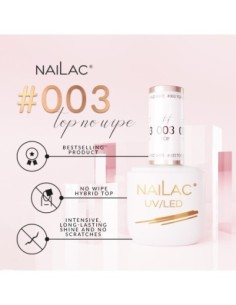 #003 Top - No Wipe NaiLac 7ml - 1 - All Gel Polish Colours - NaiLac -  2