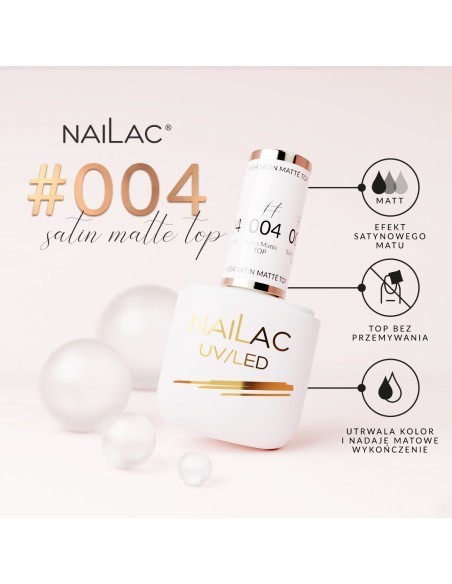 #004 Hybrid top coat - Satin Matté Top NaiLac 7ml